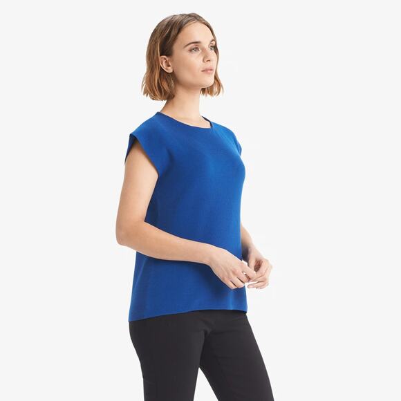 M.M. LAFLEUR The Sheela Top Santorini Blue Sweater Knit Top Casual Women's M - Picture 3 of 12